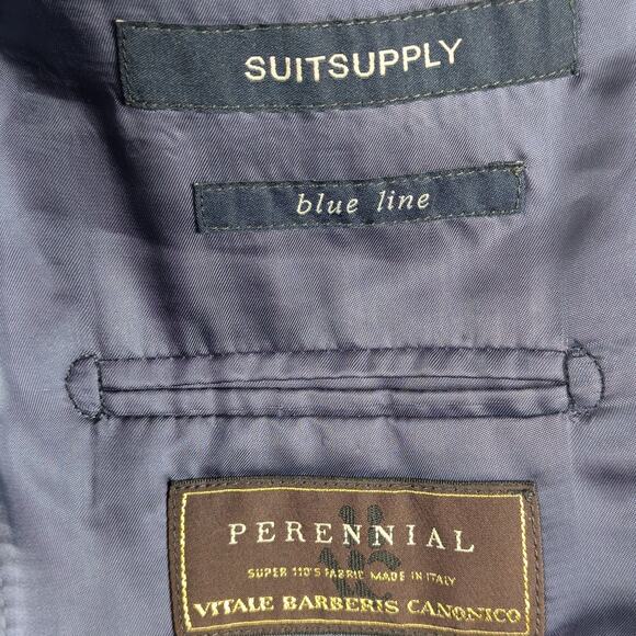 Suitsupply Blue Line 38R VBC Super 110s Wool Blazer Men Gray Jacket Italian - Picture 3 of 5